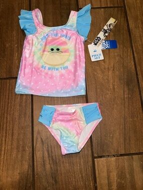 NWT Disney Baby Yoda Tankini Swimsuit Swim Bikini Toddler Girls 3T